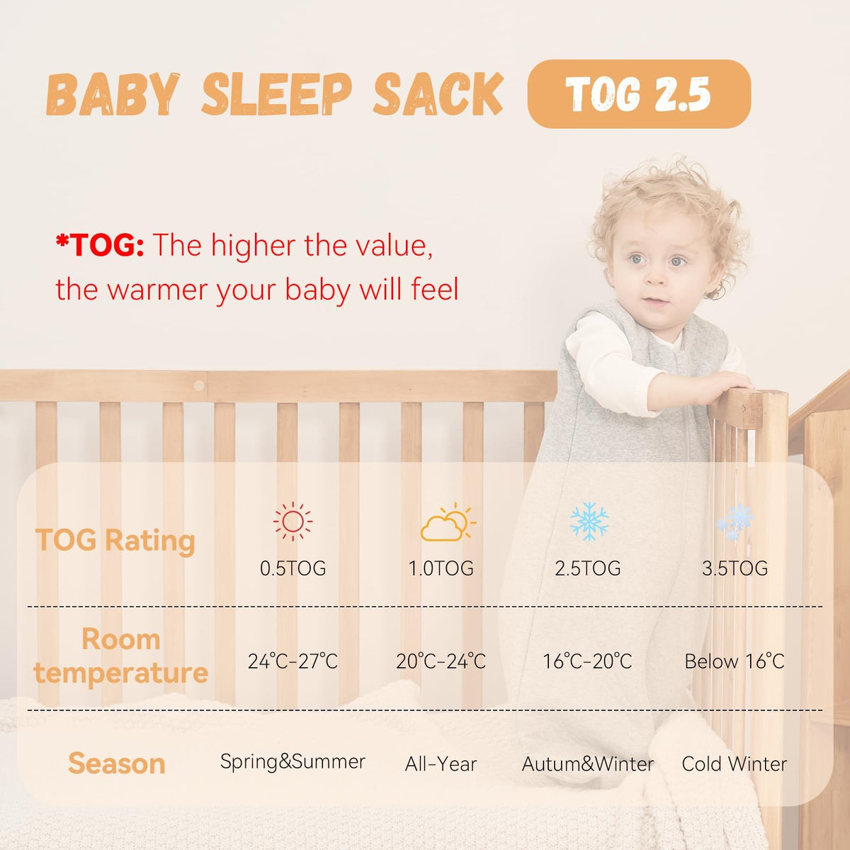 Yoofoss Baby Sleep Sack 6-12 Months, 2.5 TOG Quilted Winter Wearable Blanket Thickened Baby Sleeping Bag 2-Way Zipper Toddler Sleeping Sack Warm Comfy (Medium) 🍁 All In One Marketplace Canada