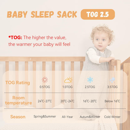 Yoofoss Baby Sleep Sack 6-12 Months, 2.5 TOG Quilted Winter Wearable Blanket Thickened Baby Sleeping Bag 2-Way Zipper Toddler Sleeping Sack Warm Comfy (Medium) 🍁 All In One Marketplace Canada