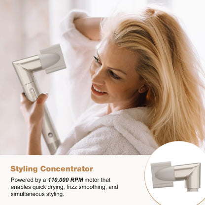 7MAGIC 7 in 1 Hair Styler & Hair Dryer Brush,110,000 RPM High-Speed Negative Ionic Hot Air Styler, 1400W Powerful Blow Dryer Brush & Multi-Style for Straight,Wavy, Curly, and Coily Hair,Champagne Gold - Available at All In One Marketplace Canada