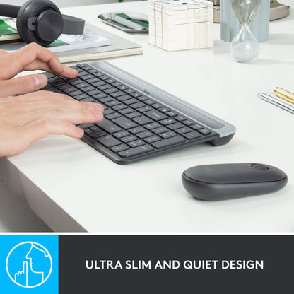 Logitech MK470 Slim Wireless Combo Compact Keyboard and Mouse - Graphite
