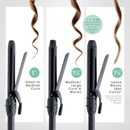MINT X-Long 1.5 Inch Ceramic Ionic Curling Iron for Long Hair