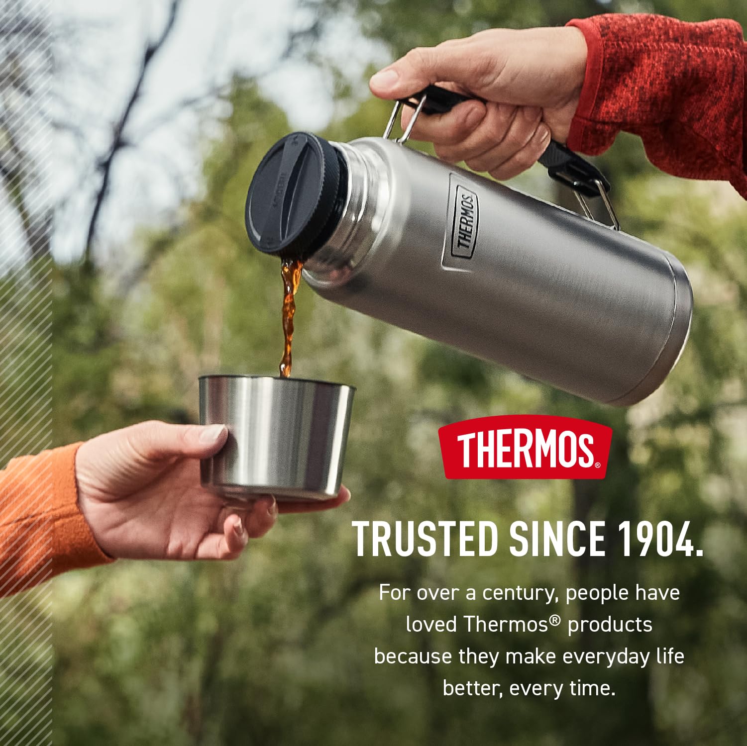 THERMOS, ICON Series, Stainless Steel Beverage Bottle, Granite, 1.2 L Thermos