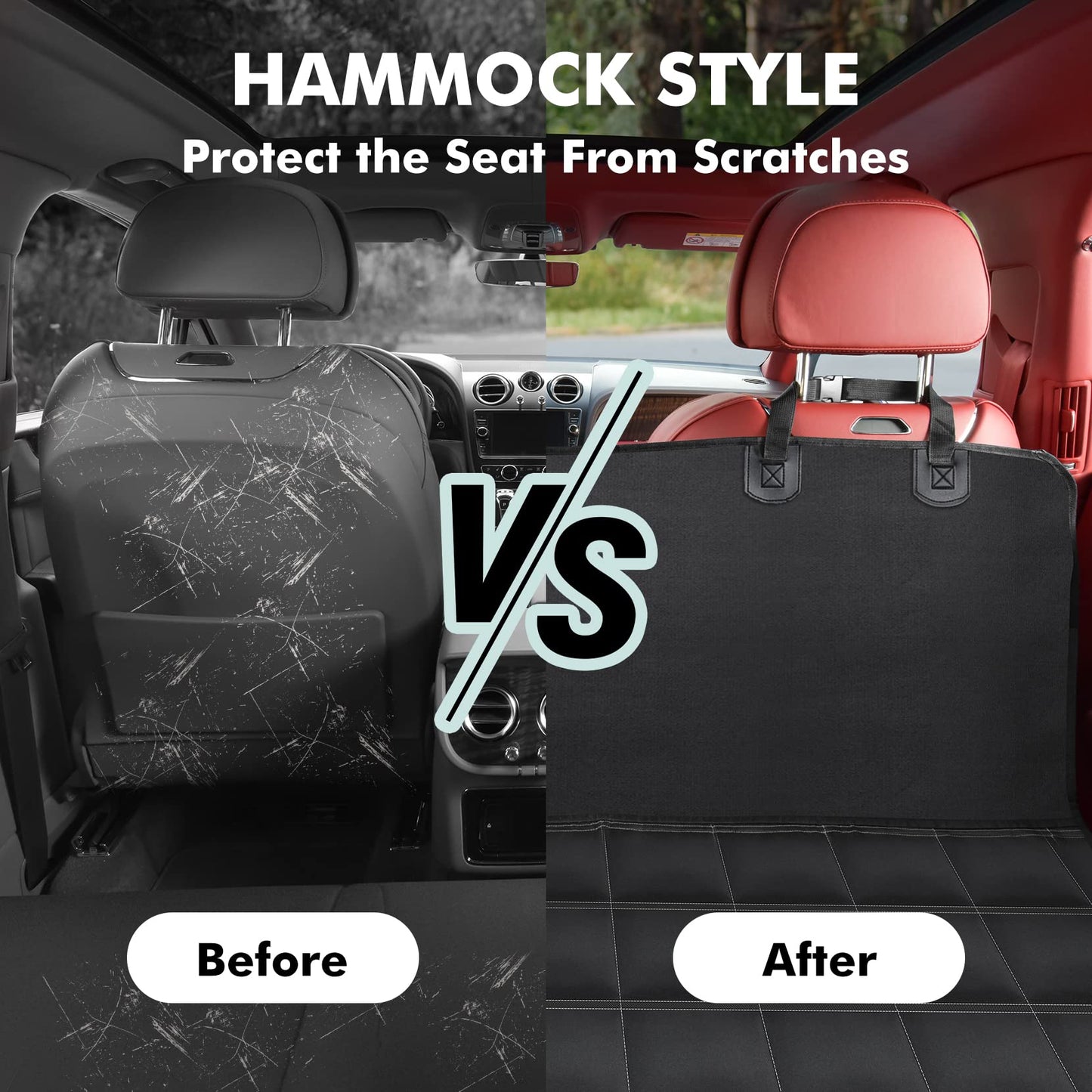 Dog Car Seat Cover, Multifunctional Dog Hammock for Back Seat,Waterproof Car Seat Protector, Scratch Proof Dog Seat Cover for Back Seat, Nonslip Seat Covers for SUV,Trucks, Cars - Available at All In One Marketplace Canada