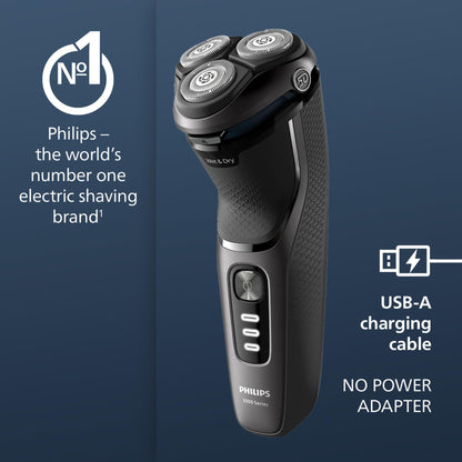 Philips 3000 Series Electric Shaver, Dark Black