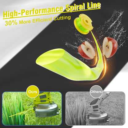 15 Pcs AC80RL3 Replacement Trimmer String for Ryobi One Plus+,0.080 lnch Diameter String Trimmer Refll and AC14HCA Cover Cap Compatible with Ryobi 18v,24v,and 40v Cordless Trimmers(12 Spools+3 Caps) - Available at All In One Marketplace Canada
