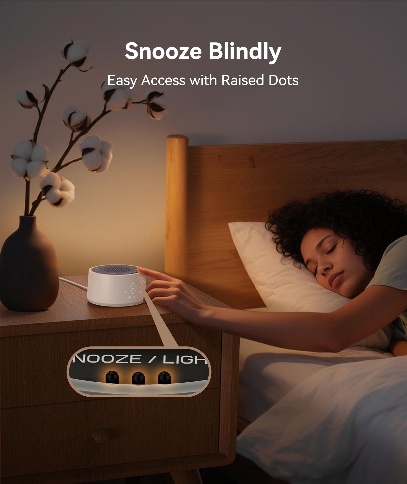 Dreamegg D1 Nova Sound Machine - White Noise Machine Alarm Clock with 25 Soothing Sounds, 10 Night Lights for Baby Adult, Dimmable, 7 Alarm Sounds, Timer, Noise Machine for Sleeping, Bedroom, Travel - Available at All In One Marketplace Canada