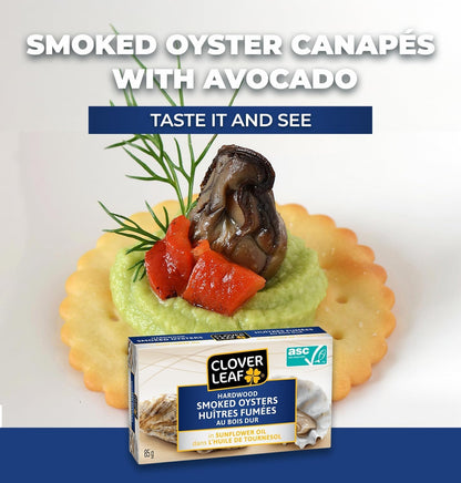Clover Leaf Smoked Oysters In Sunflower Oil, 85g, 24 Count Clover Leaf