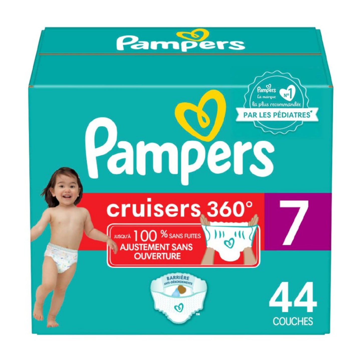 Pampers Diapers - Cruisers 360 degrees - Size 7, 44 Count, up to 100% Leakproof Fit, Designed for Active Babies, Pull On Diaper, EZ Off Tabs Designed for Easy Changes 🍁 All In One Marketplace Canada
