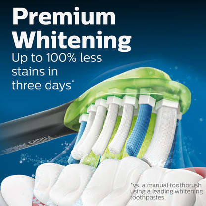 Philips Sonicare W3 Whitening Brush Heads, 2-Pack, 6 Month Supply, Black PHILIPS
