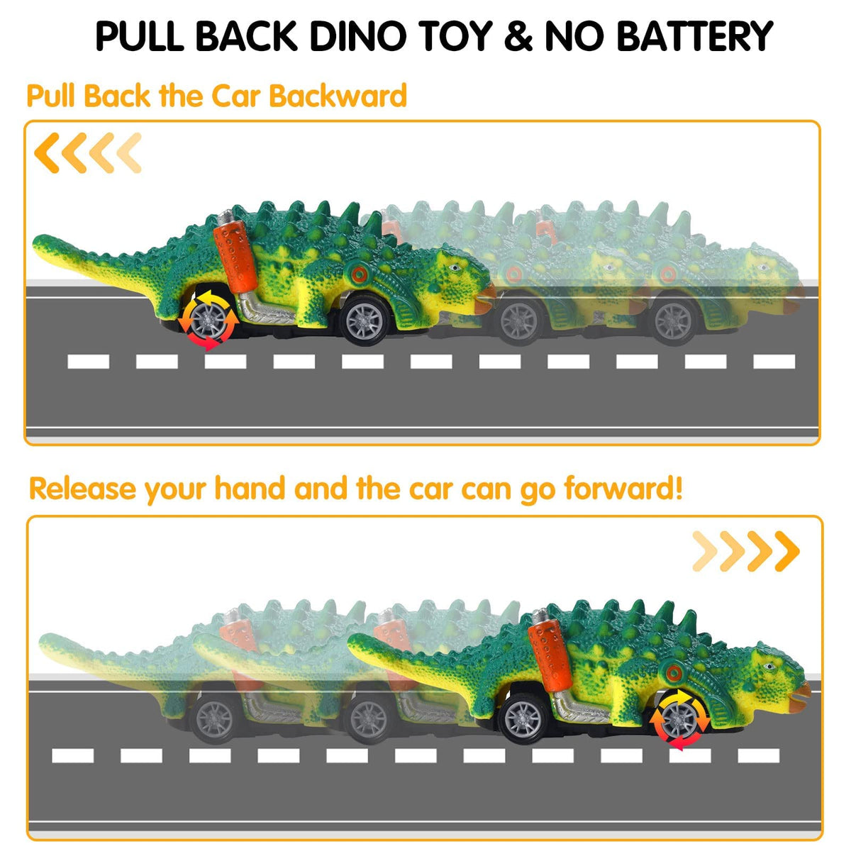 PIIOSER Dinosaur Toys for 3 Year Old Boys - 6 Pack Mini Dino Pull Back Cars with T-Rex, Ideal Gifts for Toddlers 3-8 Year Old Boy Girls, Kids Birthday Christmas Party Favors 🍁 All In One Marketplace Canada