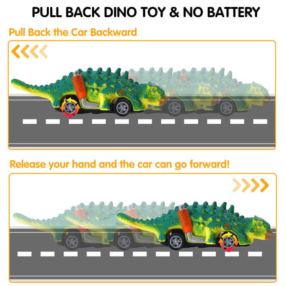 PIIOSER Dinosaur Toys for 3 Year Old Boys - 6 Pack Mini Dino Pull Back Cars with T-Rex, Ideal Gifts for Toddlers 3-8 Year Old Boy Girls, Kids Birthday Christmas Party Favors 🍁 All In One Marketplace Canada