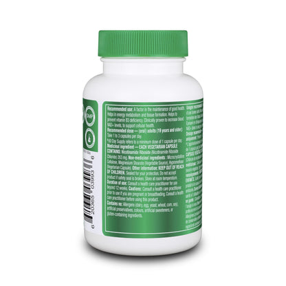 Organika Canadian-Made NAD+ Booster - NRC - for Energy Metabolism, Healthy Aging, Vitamin B3, and Cellular Health - 60vcaps, 60 Day Supply - Available at All In One Marketplace Canada