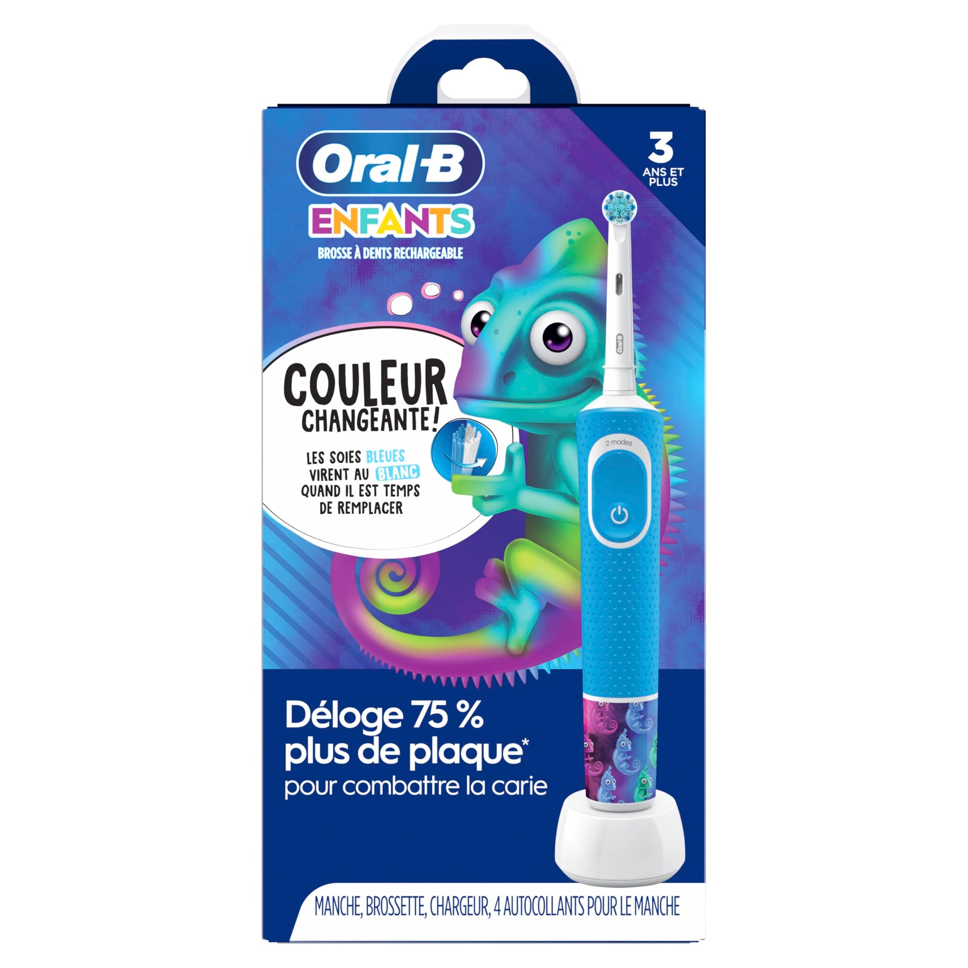 Oral -B Kid's Electric Rechargeable Toothbrush with Charger, Featuring Extra Soft Color Changing Bristles, for Ages 3+ - Available at All In One Marketplace Canada