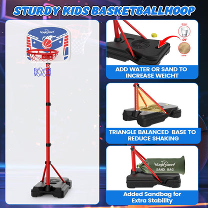 EagleStone Kids Basketball Hoop with Stand Adjustable Height Indoor Outdoor 🍁 All In One Marketplace Canada