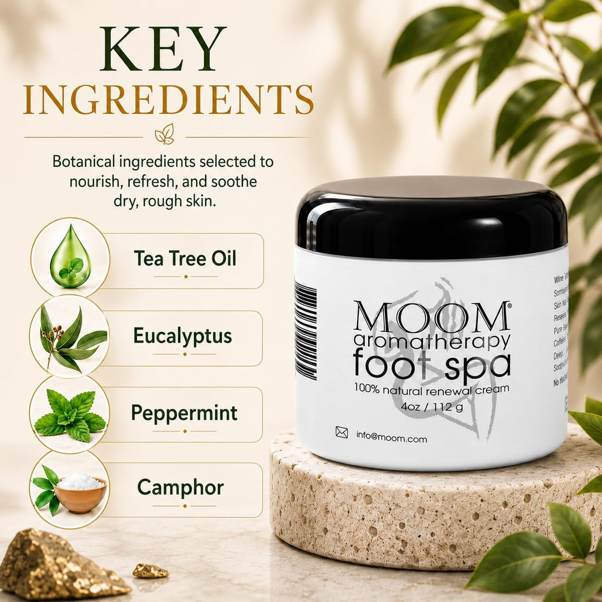 MOOM Foot Spa Cream & Lotion, Cracked Heels Aromatherapy Moisturizer - 4 oz 🍁 All In One Marketplace Canada