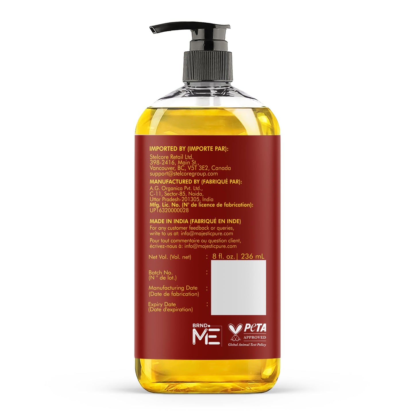 MAJESTIC PURE Cellulite Massage Oil - with Vegan Collagen & Stem Cells, Unique Blend of Massage Essential Oils - Cellulite Oil Improves Skin Tightening and Firming, 8 fl oz
