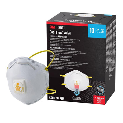 3m Pro Paint Sanding Vented Respirators, 8511, 10 Masks (n95) - Available at All In One Marketplace Canada