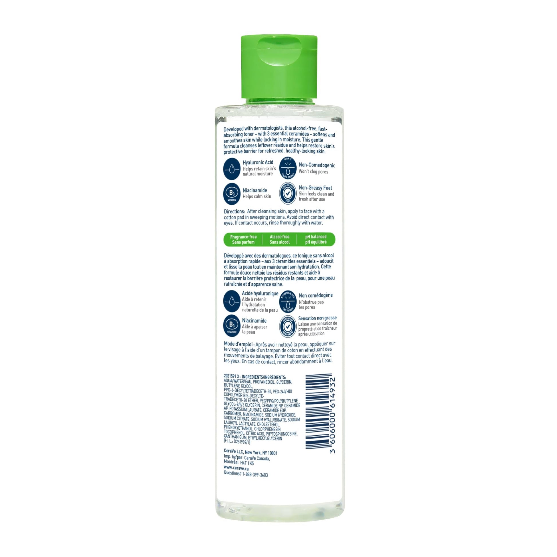 CeraVe Hydrating Toner for Face with Hyaluronic Acid, Niacinamide, and Ceramides for Sensitive Dry Skin | Alcohol-Free, Fragrance-Free, Non Comedogenic | Full Size, 200 mL - Available at All In One Marketplace Canada