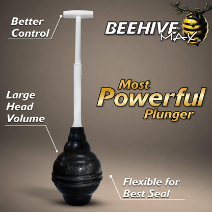 Korky BeehiveMAX Heavy Duty Toilet Plunger - Seals All Bowl Shapes – Powerful Clog Removal Korky