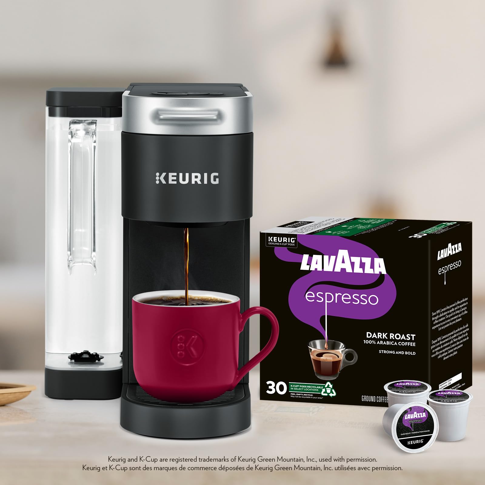Lavazza Espresso Dark Roast K-Cup Coffee Pods, 30 Count For Keurig Coffee Makers