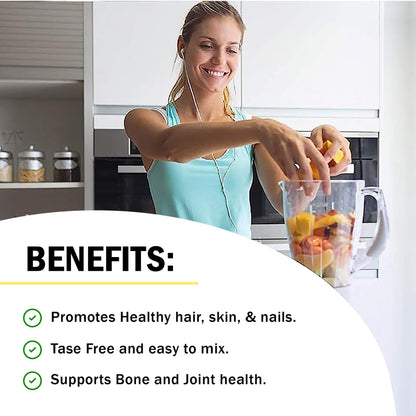 Collagen Peptides Powder | Hydrolyzed Collagen Powder with 18 Essential Amino Acids | Supports Healthy Skin Hair & Nails | Bone & Joint Support | Unflavored, Non GMO, Gluten Free | Easy to Mix | 16 oz - Available at All In One Marketplace Canada