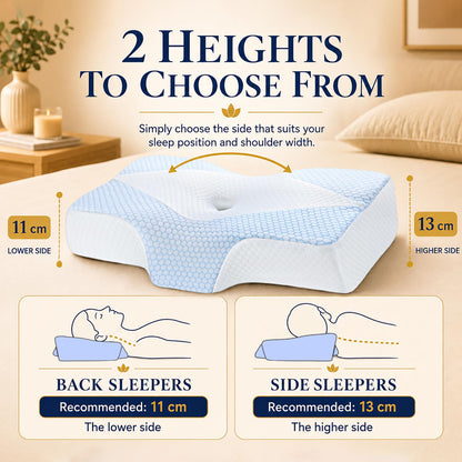 Mkicesky Orthopedic Memory Foam Pillow for Neck Pain, Cervical Neck Support Pillow for Side Back & Stomach Sleepers, Ergonomic Contour Bed Pillow with Cooling Washable Cover - Reading Pillow