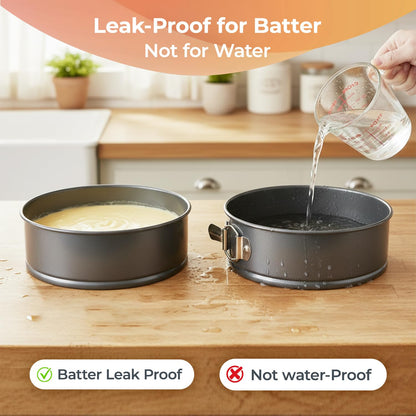 Cake Pans with Baking Supplies | 100 Pcs Springform Pan Set Includes 3 Round Non-Stick Moule a Gateau (4,7,9 inches Baking Pan)-Icing Tips-Leveler–Leak Proof Cheesecake Pan-Baking Set & EBook By RFAQK 🍁 All In One Marketplace Canada