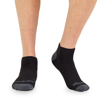 Fruit of the Loom mens 12 Pair Pack Dual Defense Cushioned Casual Sock, Black, 6-12