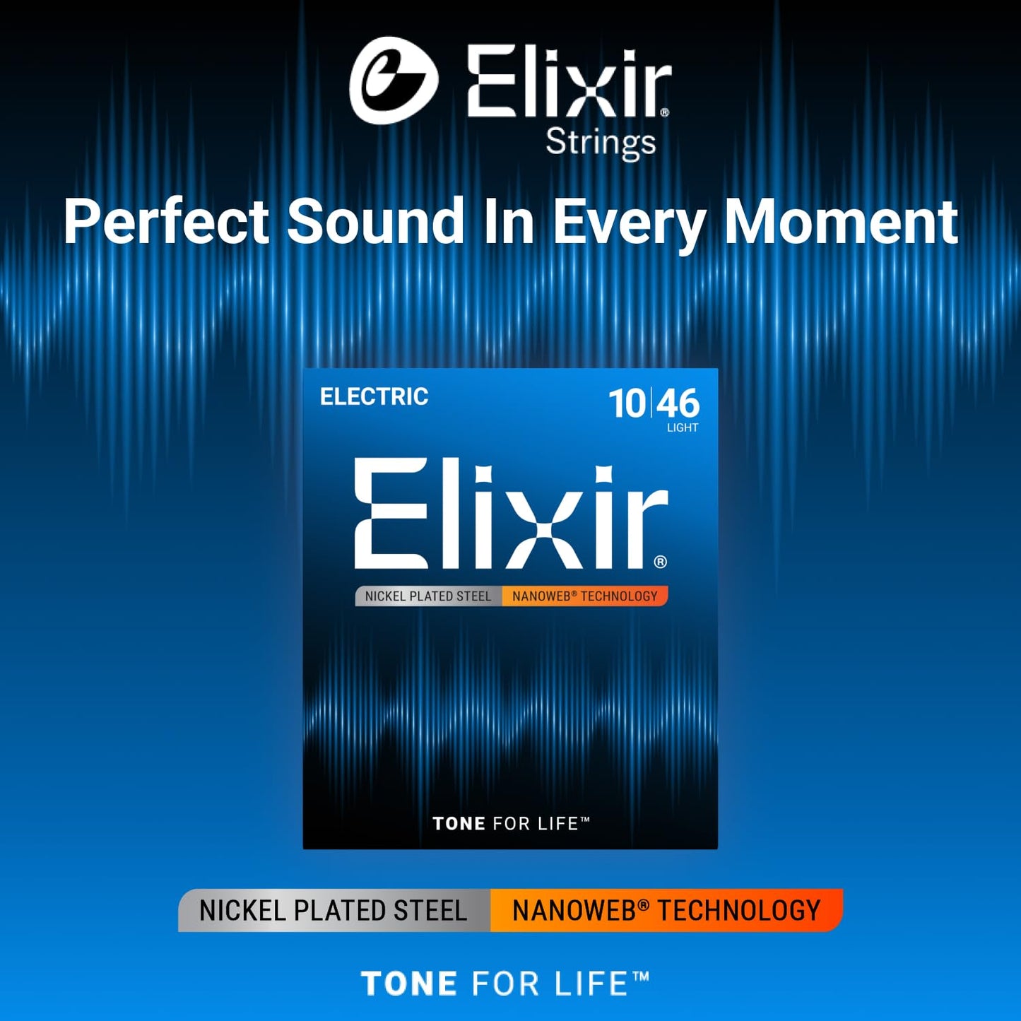 Elixir Electric Guitar Strings with Nanoweb Coating - Light 10-46