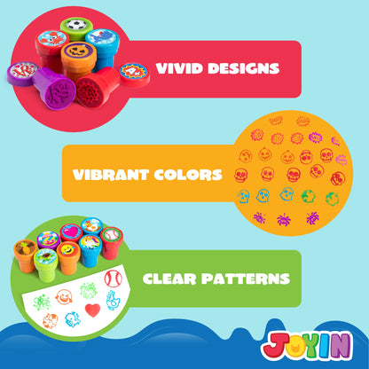 100 Pcs Assorted Stamps for Kids Self-ink Stamps (50 DIFFERENT Designs, Dinosaur, Zoo Safari Stampers) for Party Favor, Carnival Prizes, School, Easter Egg Stuffers, Halloween, Christmas 🍁 All In One Marketplace Canada