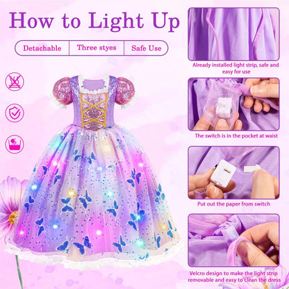 Meland Princess Dress Up for Girls 3-10, Light Up Costume for Girls Gift 🍁 All In One Marketplace Canada