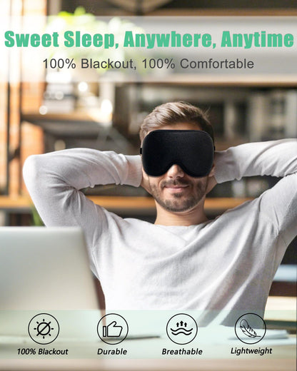 100% Blackout Sleep Mask for Women Men, 2 Packs 3D Contoured Eye Mask for Sleeping with Adjustable Strap, BeeVines Eye Mask for Eyelash Extensions Sleep Mask Blindfold, Soft Breathable Eye Shade Cover for Travel Yoga (Black & Pink) - Available at All In One Marketplace Canada