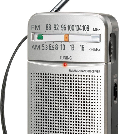 Panasonic RF-P50 Pocket AM/FM Radio, Silver, Without Headphone (RFP50) Panasonic