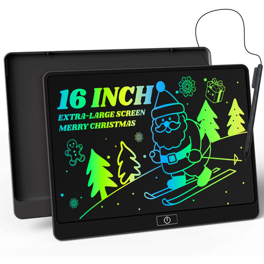 16 Inch LCD Writing Tablet for Kids, Colorful Screen Doodle Board, Mess Free Coloring for Toddlers, School Games Toys for 3 4 5 6 7 8 Christmas Birthday Gift for Girls Boys Adults (Black) 🍁 All In One Marketplace Canada