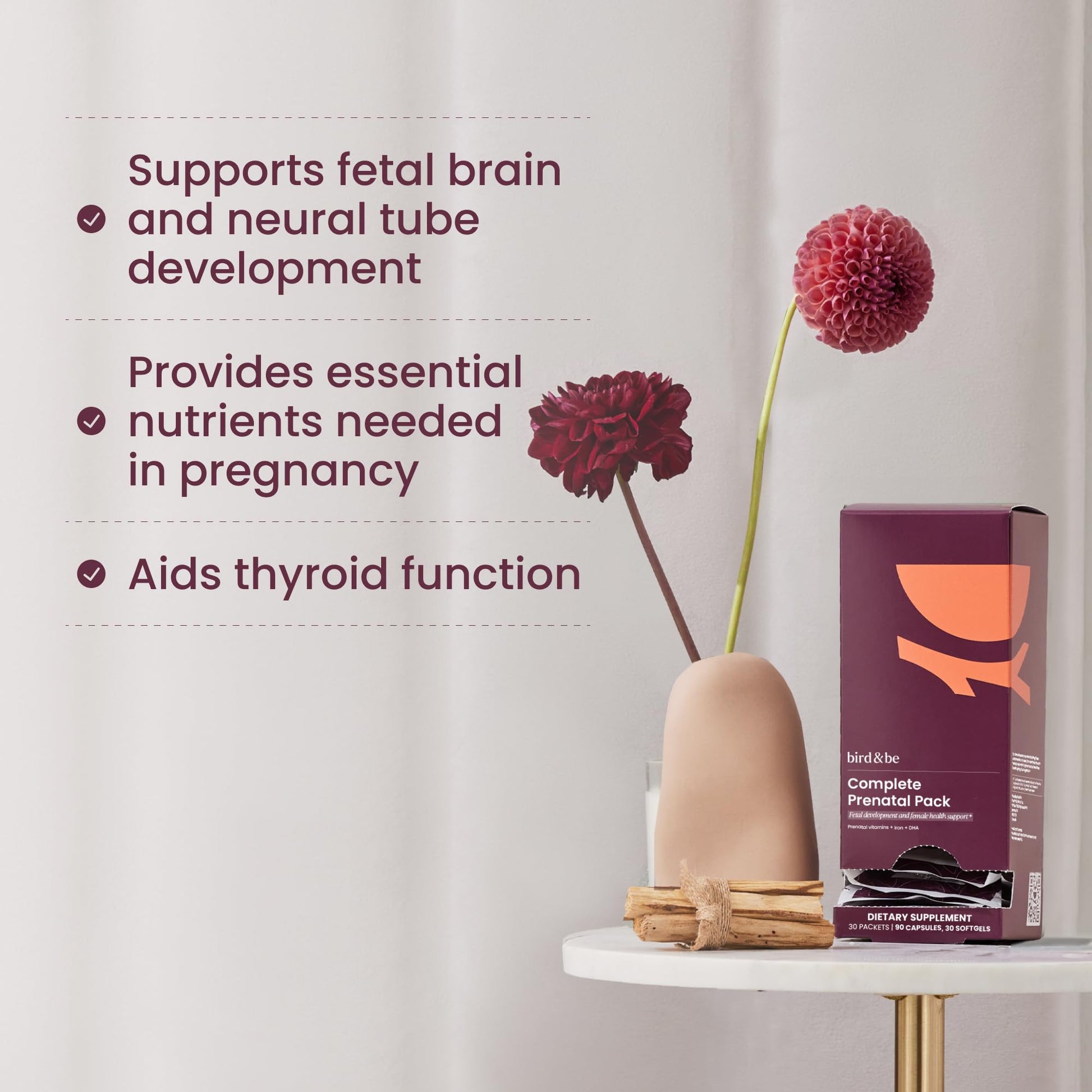 Complete Prenatal Pack – Prenatal Vitamins with Iron, Methylated Folate, DHA (Omega-3), Choline, Iodine and Essential Nutrients – Supports Early Fetal Development and Maternal Health – 30-Day Supply - Available at All In One Marketplace Canada