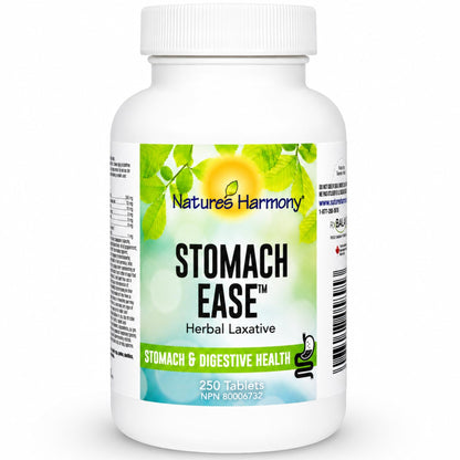 Nature’s Harmony Stomach Ease – Herbal Laxative for Digestive Comfort & Bowel Regularity – Senna, Cascara & Peppermint – 250 Tablets 🍁 All In One Marketplace Canada