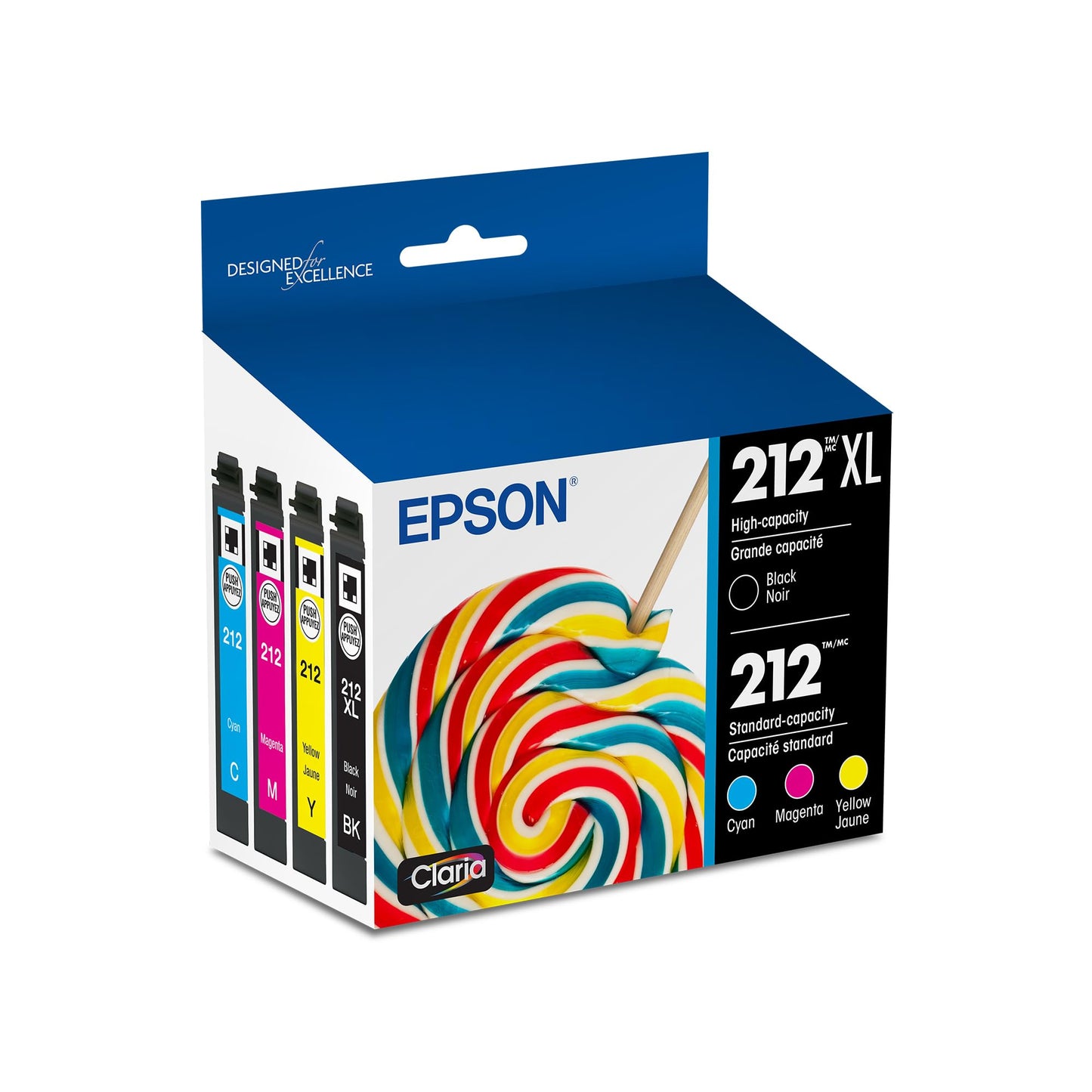 Epson 212 Genuine Ink Cartridge XL Black and Standard Color Combo Pack Epson
