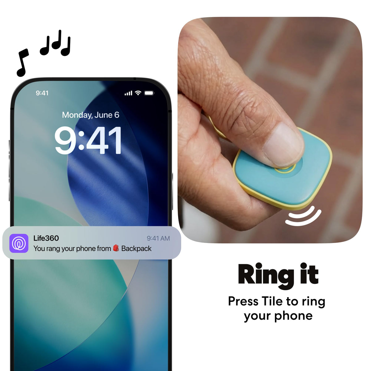 Life360 Tile - Bluetooth Tracker, Keys Finder and Item Locator for Keys, Bags and More. Phone Finder. Both iOS and Android Compatible. 1-Pack (Aqua Lemon)