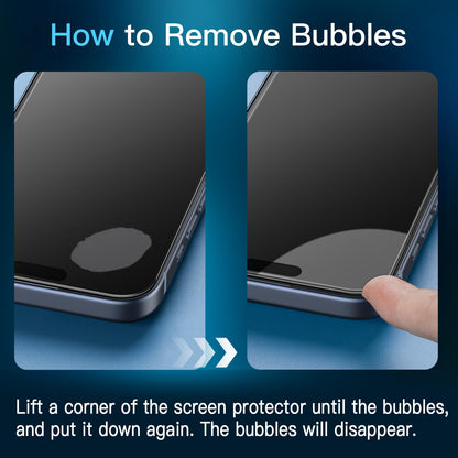 JETech Privacy Screen Protector for iPhone 15, 2-Pack