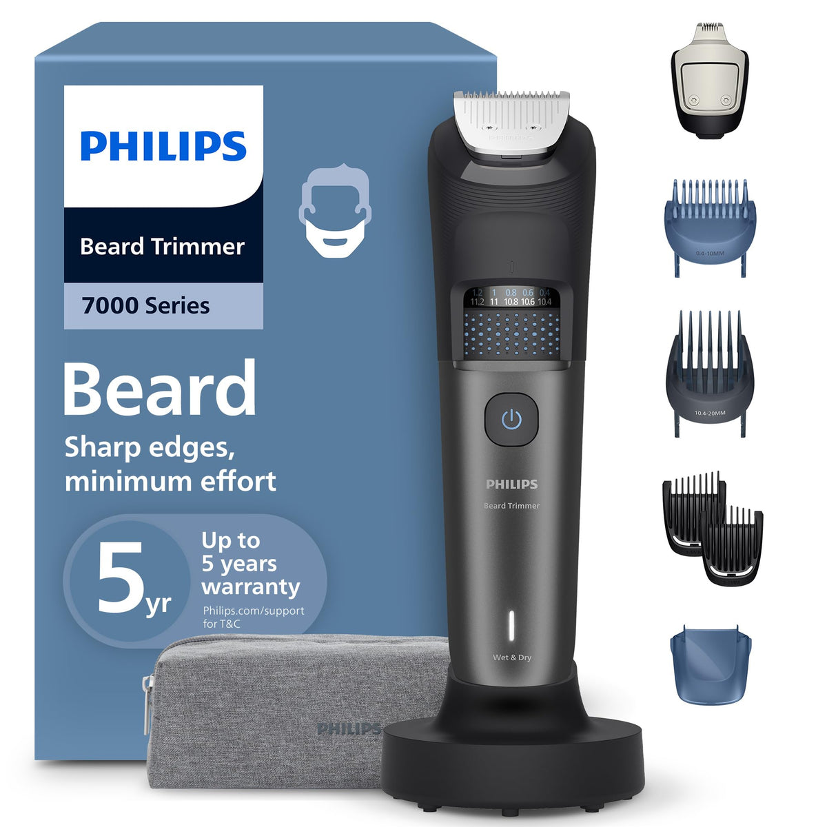 Philips 7000 Series Beard Trimmer, Metallic