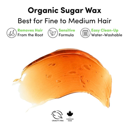 Parissa Organic Sugar Wax Kit for Hair Removal – Microwavable Sugar Wax for Face, Legs & Body, USDA Certified Organic, Water-Washable & Gentle for Sensitive Skin (8 fl oz) - Available at All In One Marketplace Canada