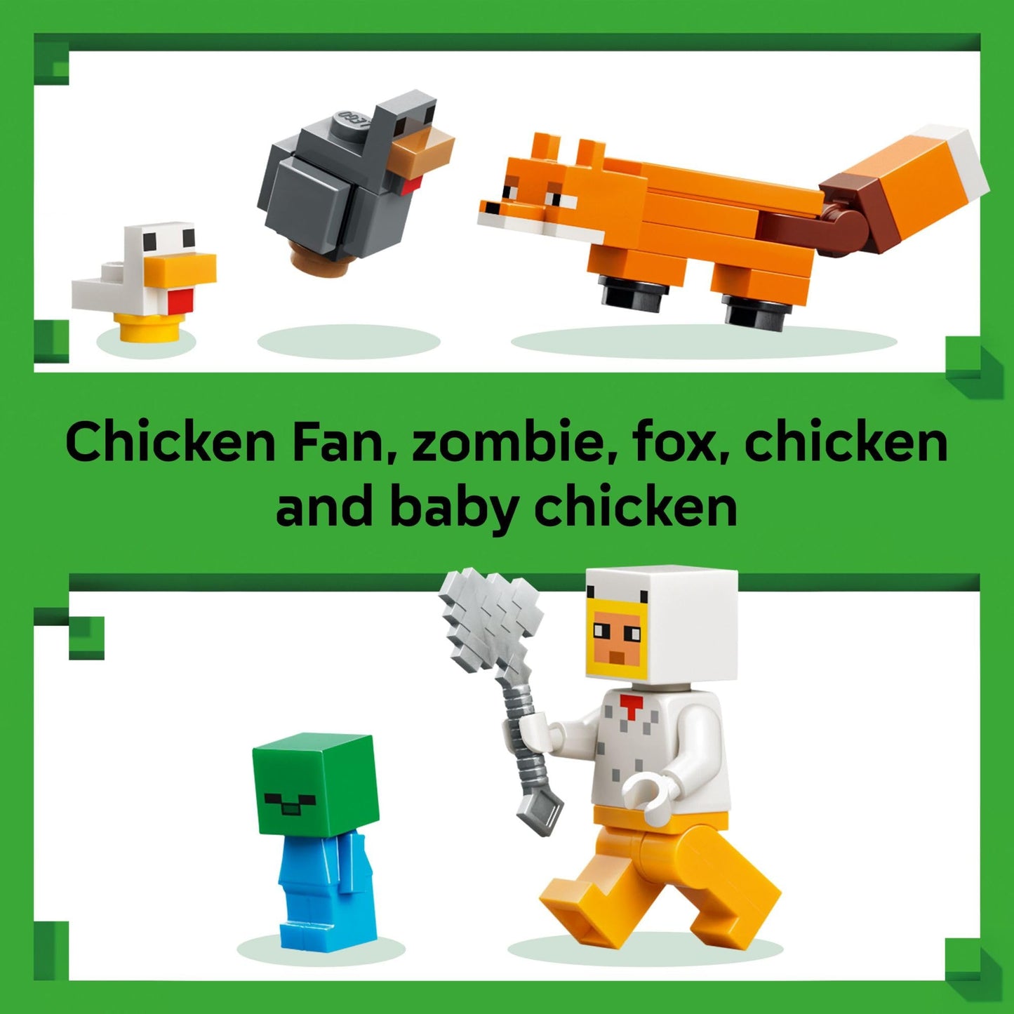 LEGO Minecraft Chicken Farm Building & Pretend Play Toy for Boys & Girls - Video Game Playset & Toy Figures for Kids, Ages 7+ - W/Chicken Fan Minifigure - Gift Idea for Birthdays - 21585