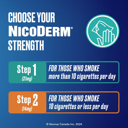 NicoDerm Clear Nicotine Patches Step 1 (21mg) – Discreet 24-Hour Quit Smoking Aid, All-Day Craving and Withdrawal Support, Easy to Use Stop Smoking Patches, 7 Count 🍁 All In One Marketplace Canada