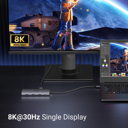 UGREEN 10 in 1 Docking Station for Laptop Dual Monitor, Revodok Pro 210 with Single 8K@30Hz, Dual 4K@60Hz, 100W PD, 1Gbps Ethernet, SD/TF, 5Gbps USB, USB C Hub for MacBook Air/Pro, ASUS, HP, XPS13&15