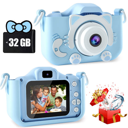 CIMELR Kids Camera Toys for 3 4 5 6 7 8 9 10 Year Old Boys/Girls, Kids Digital Camera for Toddler with Video, Christmas Birthday Festival Gifts for Boys/Girls, Selfie Camera for Kids, 32GB SD Card 🍁 All In One Marketplace Canada