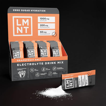LMNT Keto Electrolyte Drink Mix | Paleo Hydration Powder | No Sugar, No Artificial Ingredients | Grapefruit Salt | 30 Stick Packs