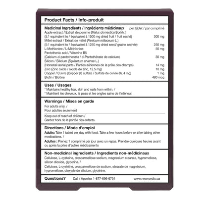 New Nordic Hair Volume Tablets, Plant-Based Formula, Biotin, 30 Day Supply