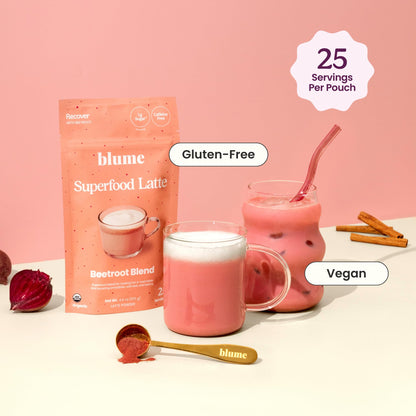 Blume Superfoods Latte - Beetroot Powder, Energy Boosting, Organic Beet Powder, Clove, Cinnamon, Ginger - Vegan, Gluten-Free - 25 Servings -Canadian Brand - As Seen on Dragons' Den Blume