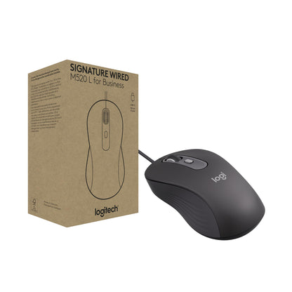 Logitech Signature for Business Wired M520 L Optical Mouse USB - Graphite