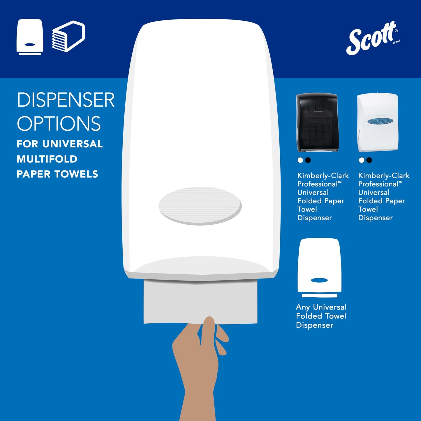 Scott Professional Universal Multifold Paper Towels, Bulk (03650), Absorbency Pockets, 9.2"x9.4", Compressed, Compact (250 Sheets/Pack, 12 Packs/Case, 3,000 Sheet Total) SCOTT PROFESSIONAL